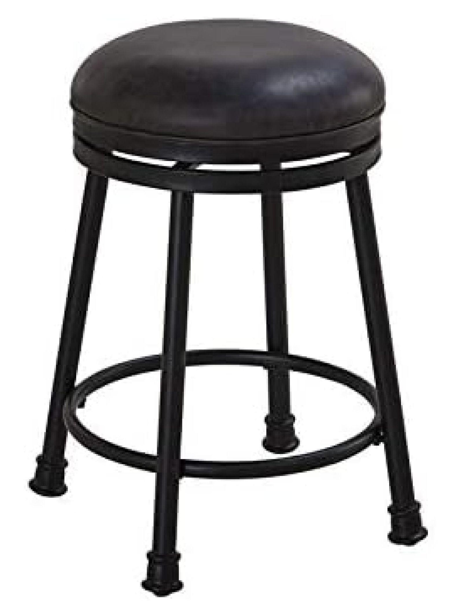 Giselle Swivel Upholstered 24'' Counter Stool with Metal Frame