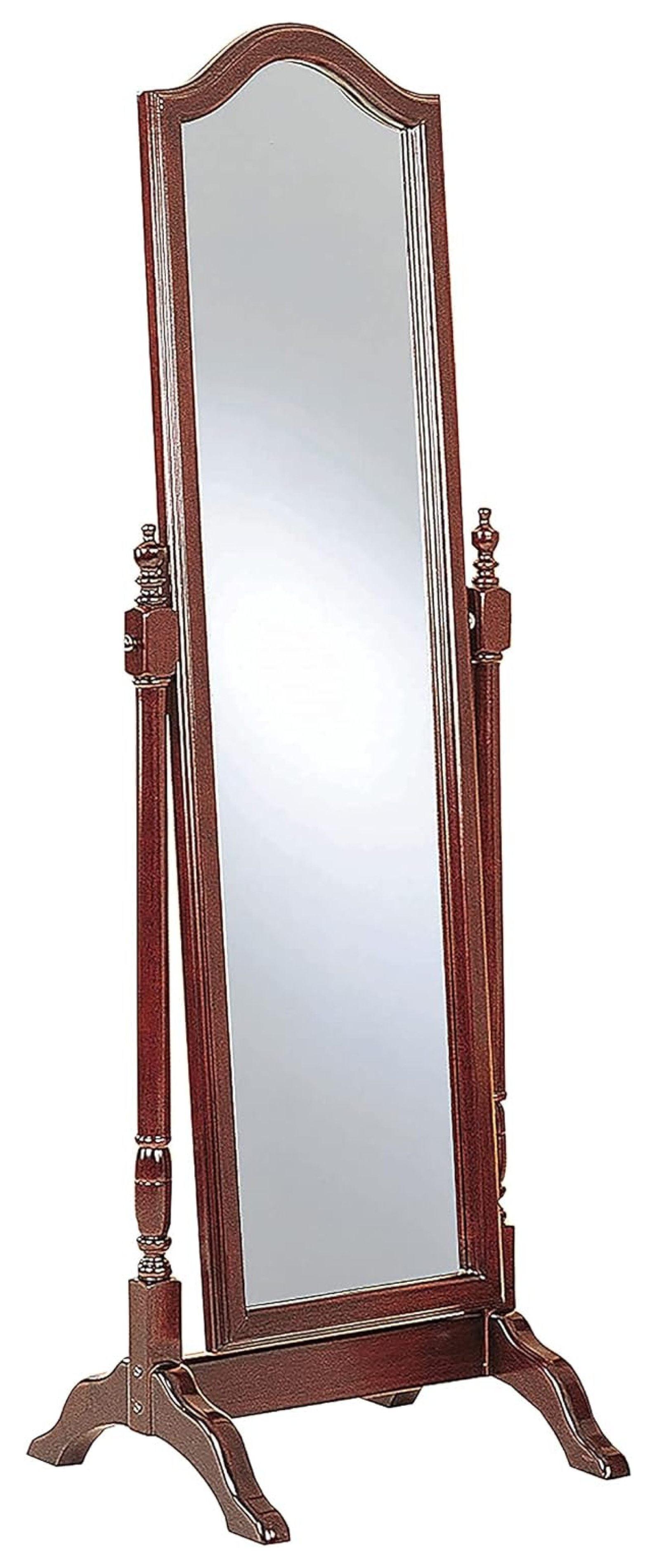 Elegant Full-Length Freestanding Cheval Mirror in Rich Brown