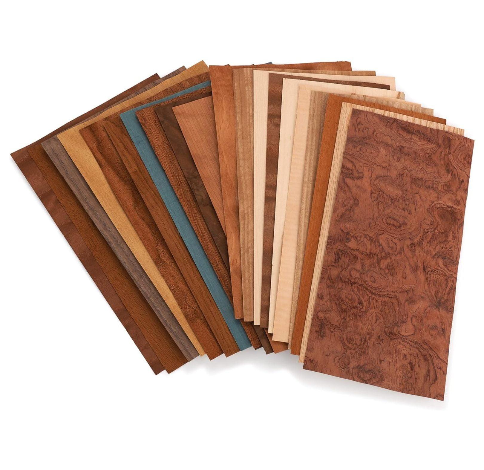 Mixed Variety Domestic & Exotic Hardwood Veneer Pack, 10 sq ft