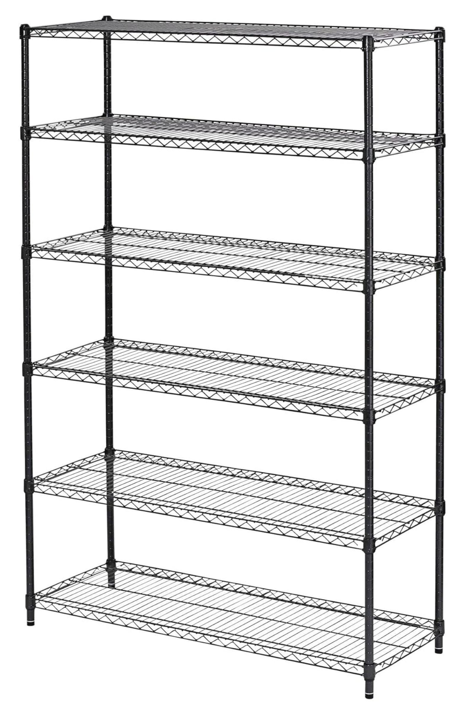 NSF Certified 48'' Black Steel Wire 6-Shelf Storage Unit