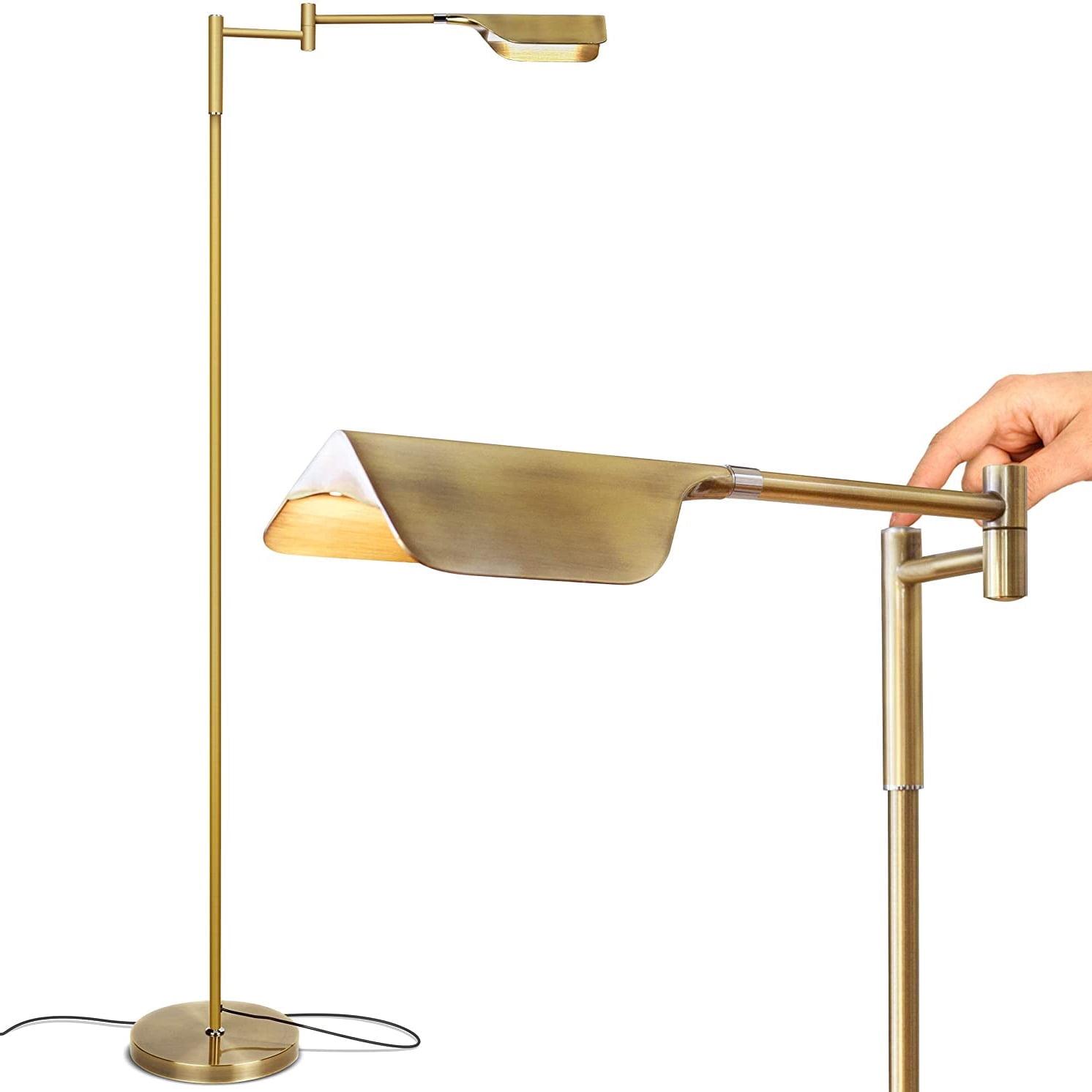 Leaf 53 in. Industrial 1-Light 3-Way Dimming LED Task Floor Lamp with Metal Empire Shade