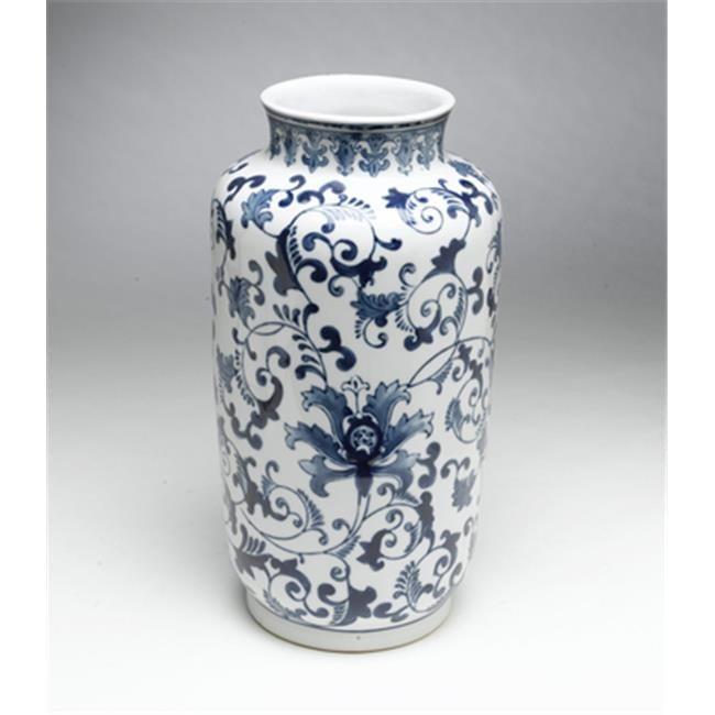 Zeckos AA Importing 59700 Blue And White Vase