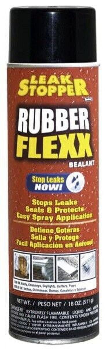 Leak Stopper Rubber Flexx - 15oz Waterproof Repair & Sealant Spray, Black, 1 Pack