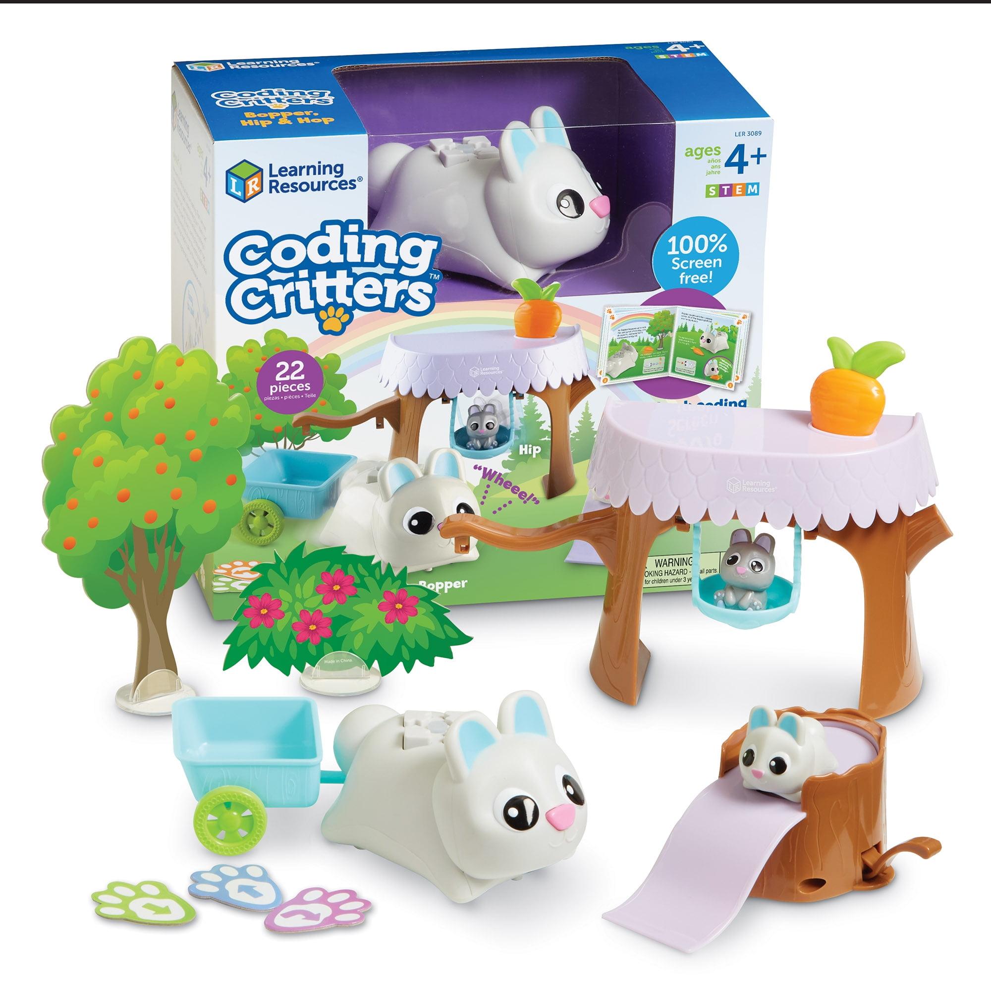 Learning Resources Coding Critters Bopper, Hip & Hop, Screen-Free Early Coding Toy For Kids, 22 Pieces, Ages 4+