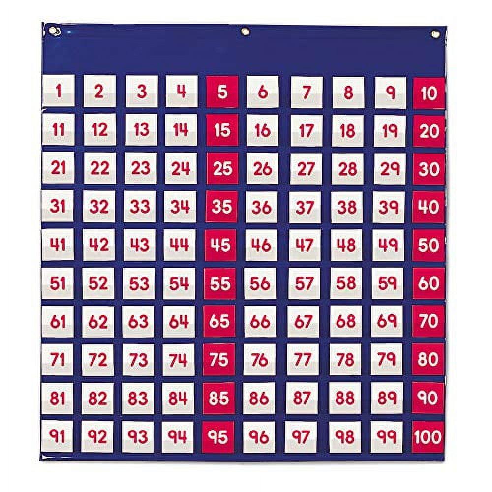 Learning Resources Hundred Pocket .. Chart, Classroom Counting, Organizer, .. 120 Cards, Grades K+