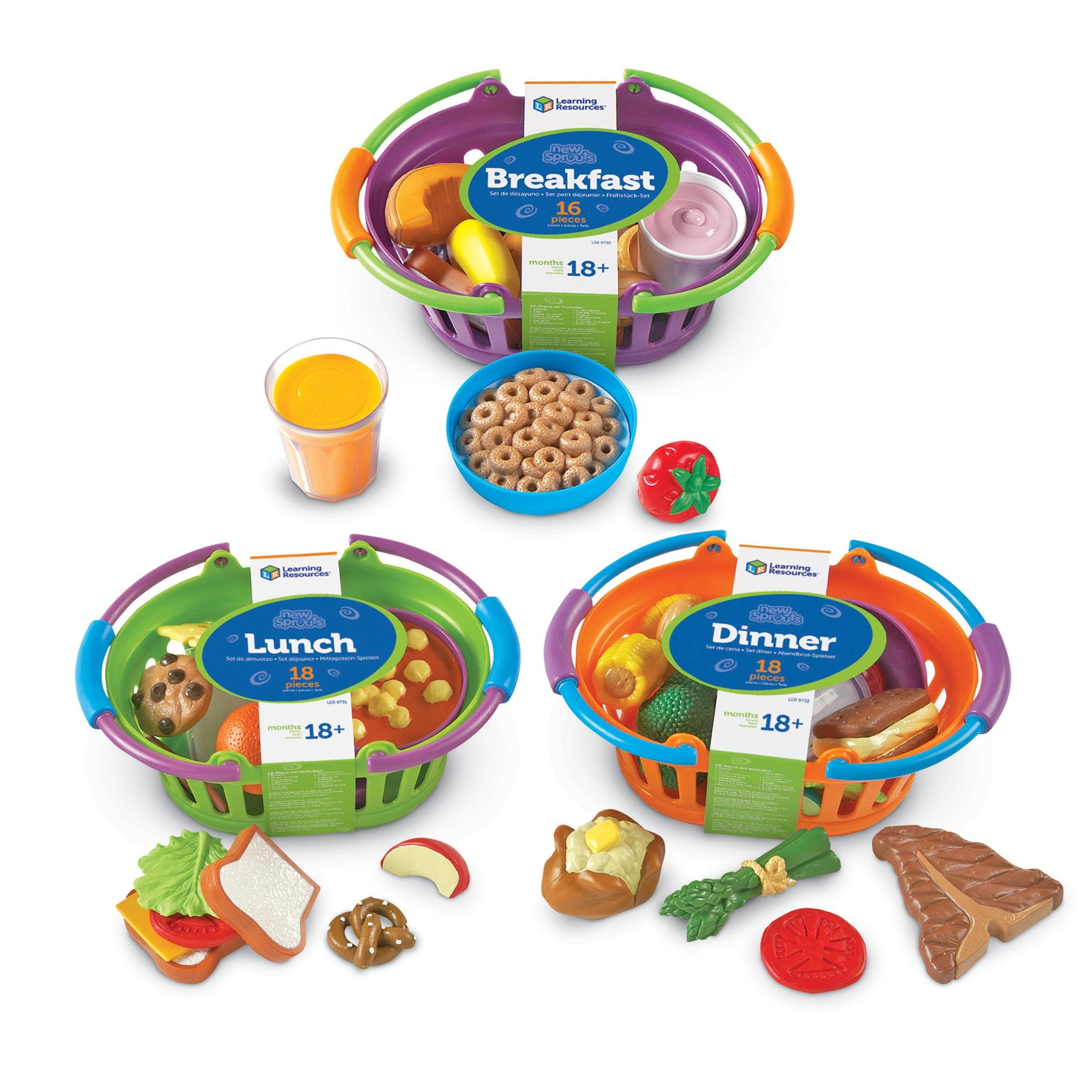 Colorful Toddler Pretend Play Food Basket Set