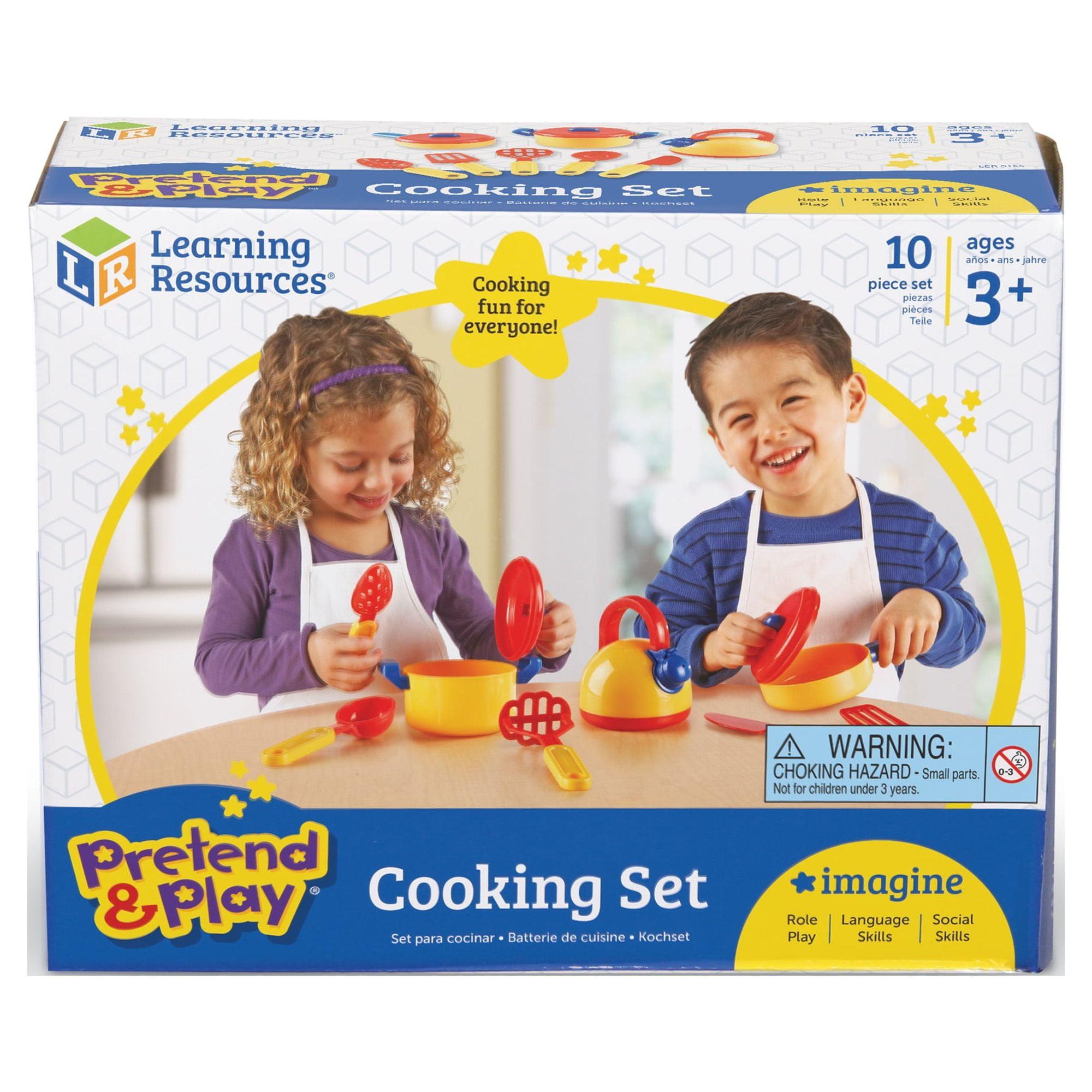 Bright 10-Piece Plastic Kids Cooking Play Set