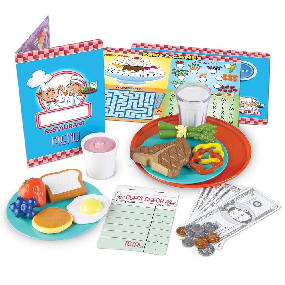 Learning Resources Serve It Up Play Restaurant - 36 Pieces, Boys and Girls Ages 3+, Food Play Set, Pretend Play For Toddlers