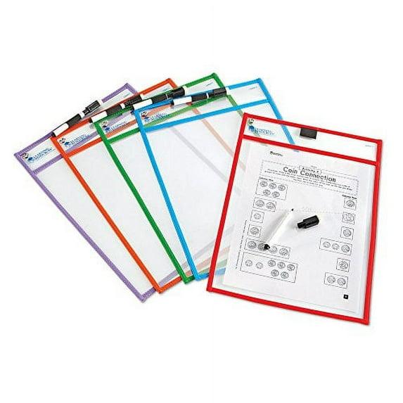 Learning Resources, LRNLER0477, Write-and-wipe Pockets, 5 / Set