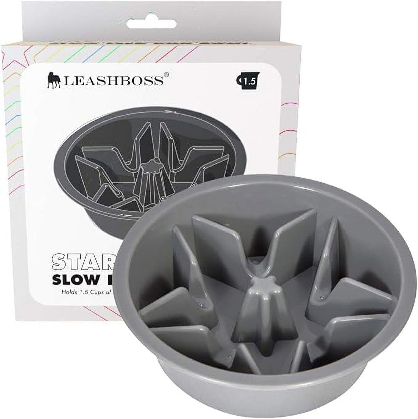 Gray Star Maze Slow Feeder Dog Bowl with Non-Slip Base