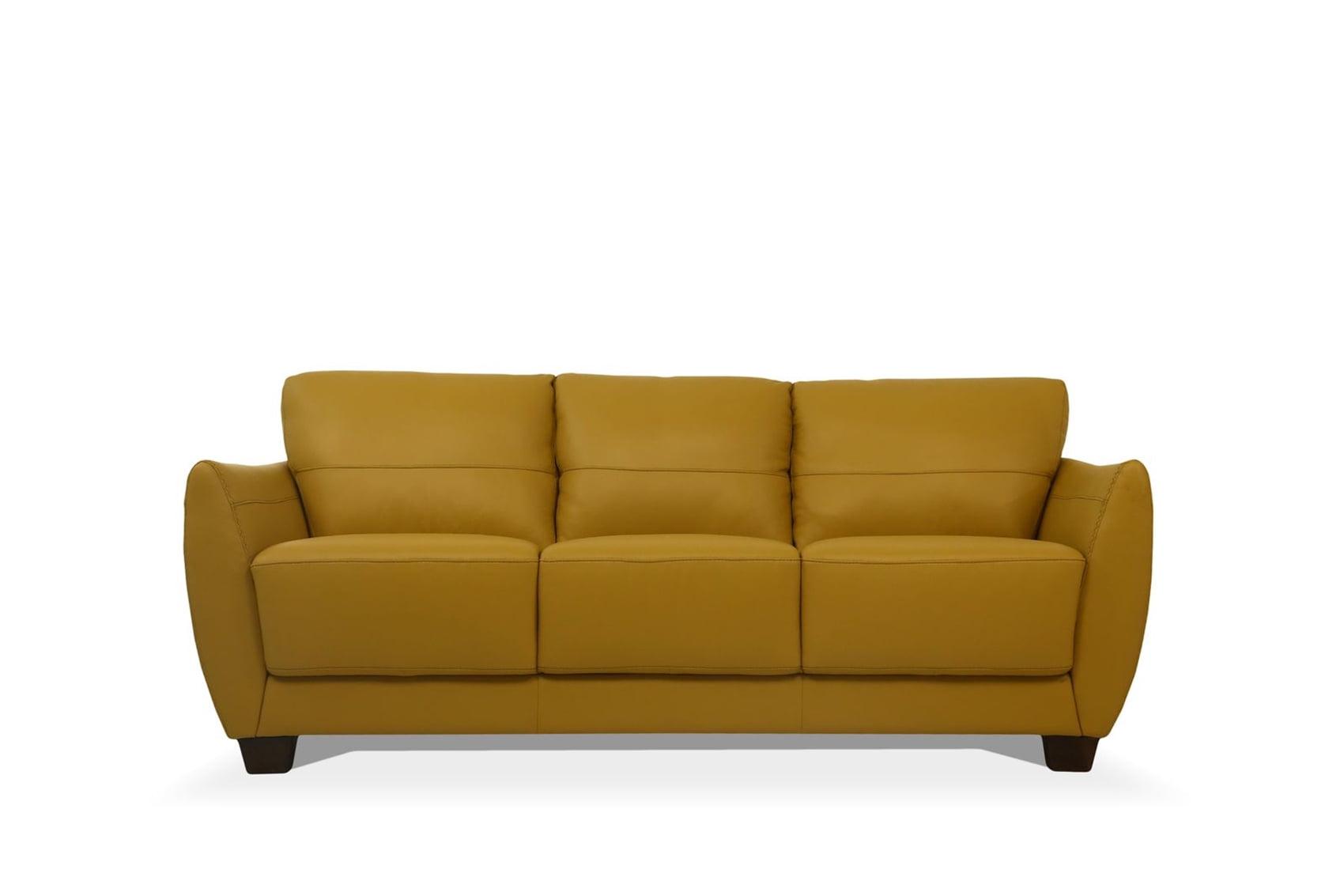 ACME Valeria Leather Sofa in Mustard