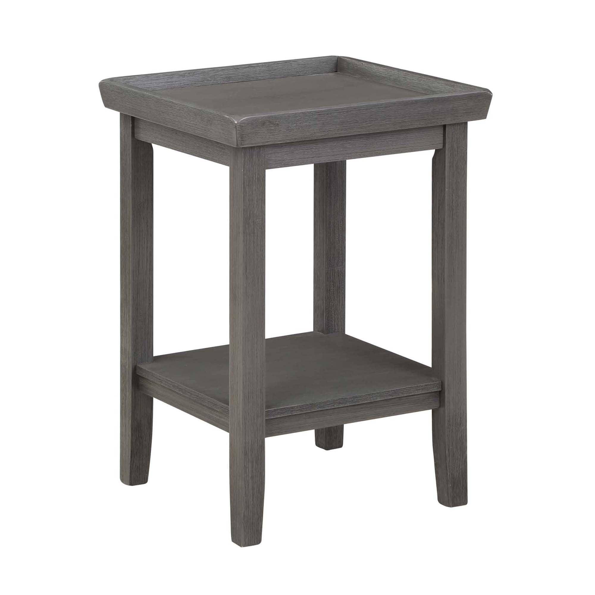 Ledgewood End Table with Shelf, Gray