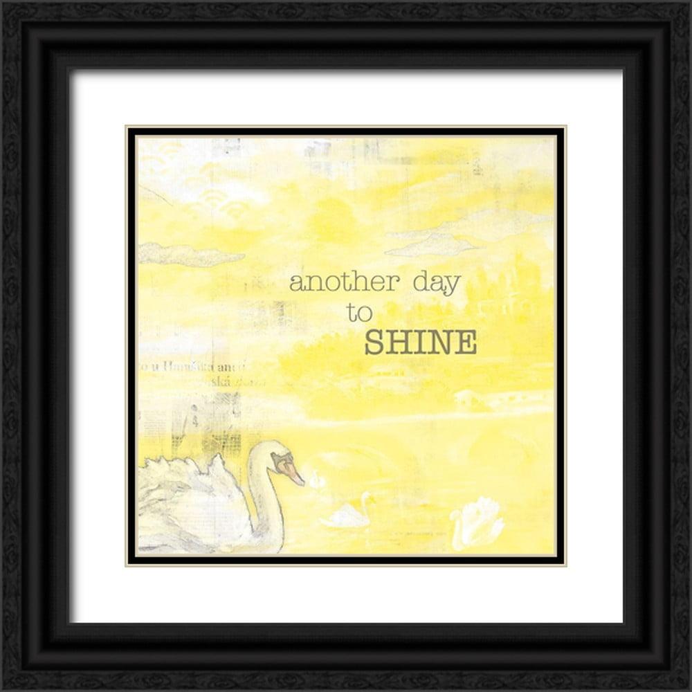 Lee C 12x12 Black Ornate Wood Framed with Double Matting Museum Art Print Titled - Textured  Sentiment yellow I