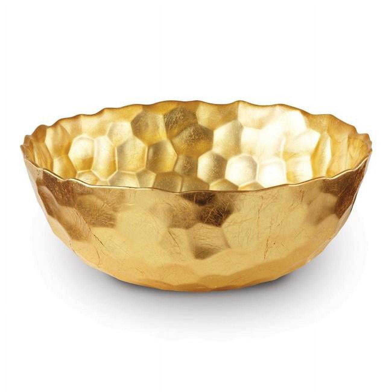 Odessa 9.5" Handcrafted Gold Glass Fruit Bowl