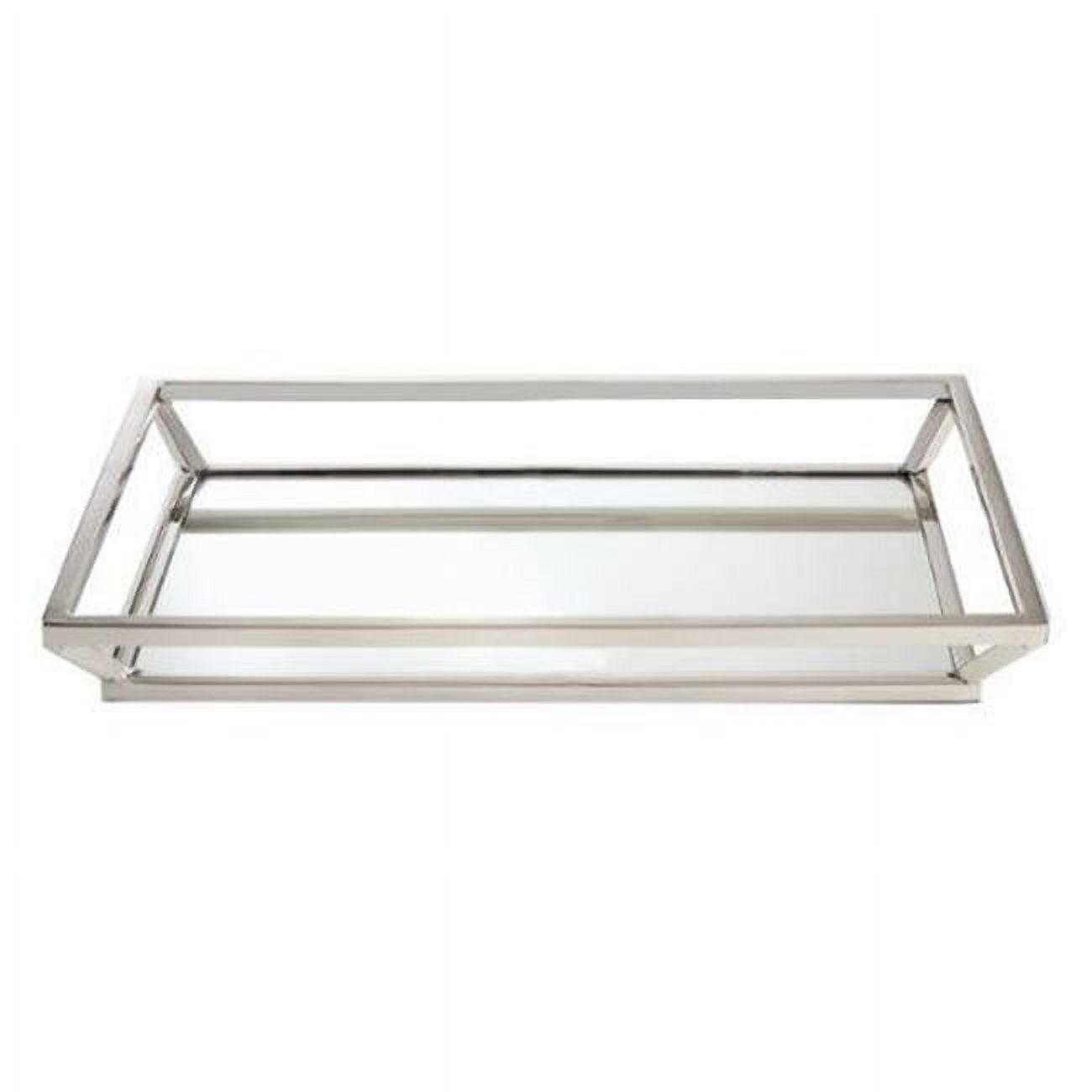 Elegance Polished Stainless Steel Rectangular Mirrored Tray