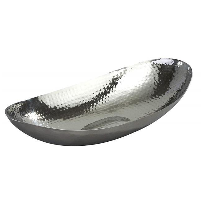 Hammered Stainless Steel Oval Fruit Serving Bowl