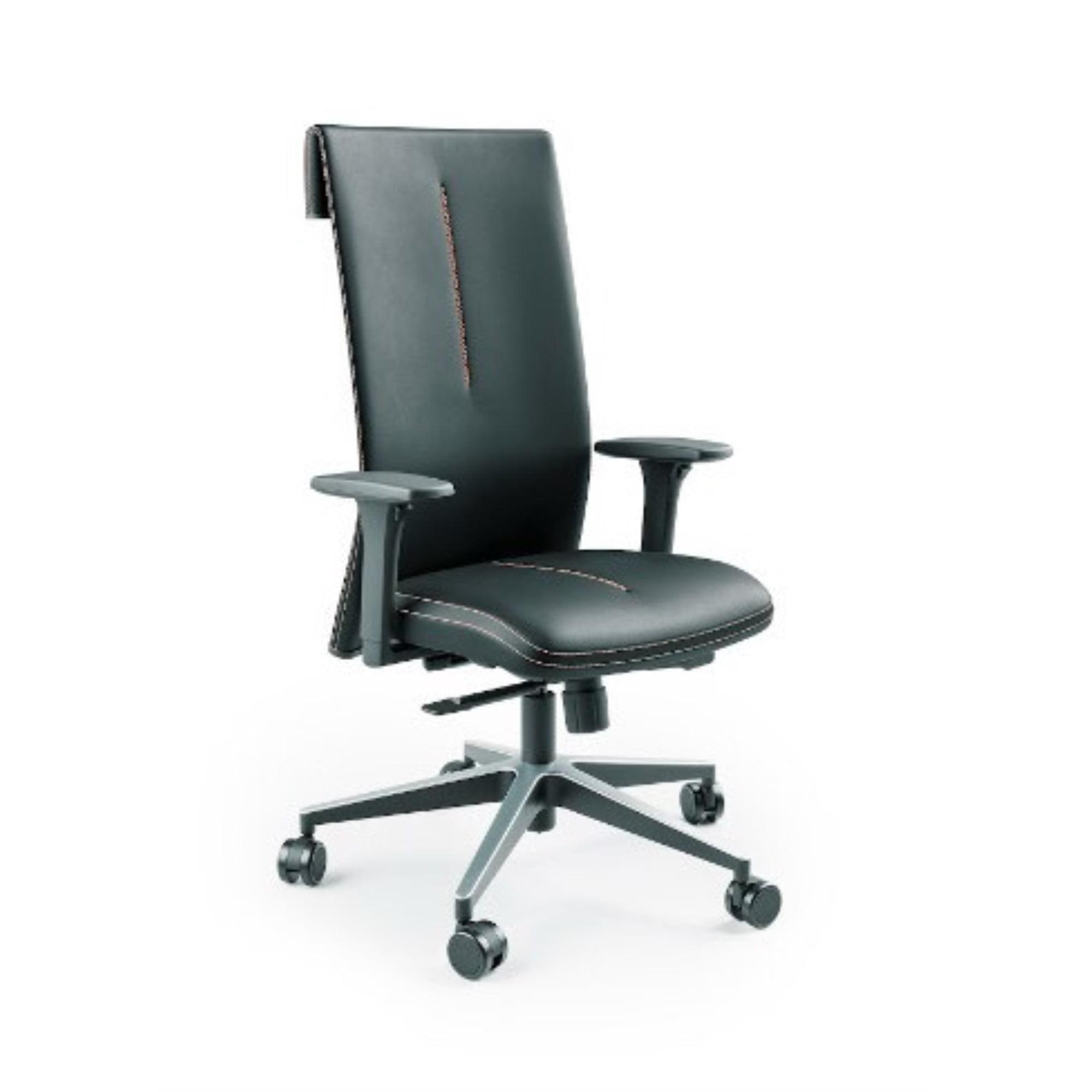 High Back Executive Black Leather Adjustable Office Chair