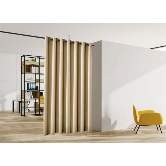 Blackout Room Divider Panel Privacy Partition Heavyweight Premium Fabric Thermal Insulated Grommet Top Cappuccino Color 48 W X 84 L Inches