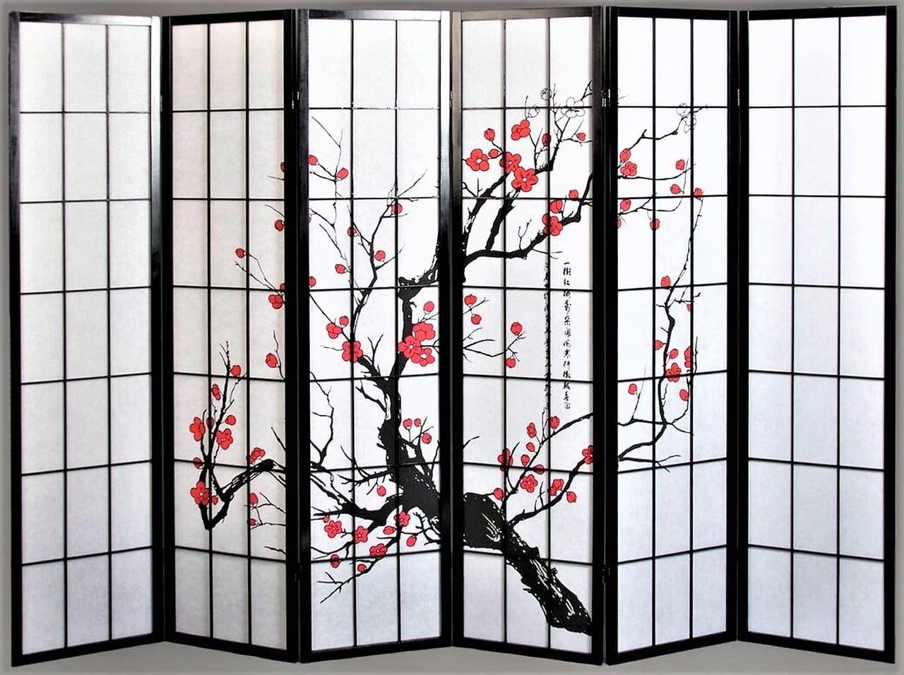 Legacy Decor Room Divider Privacy Screen Panel Blossom Shoji Design