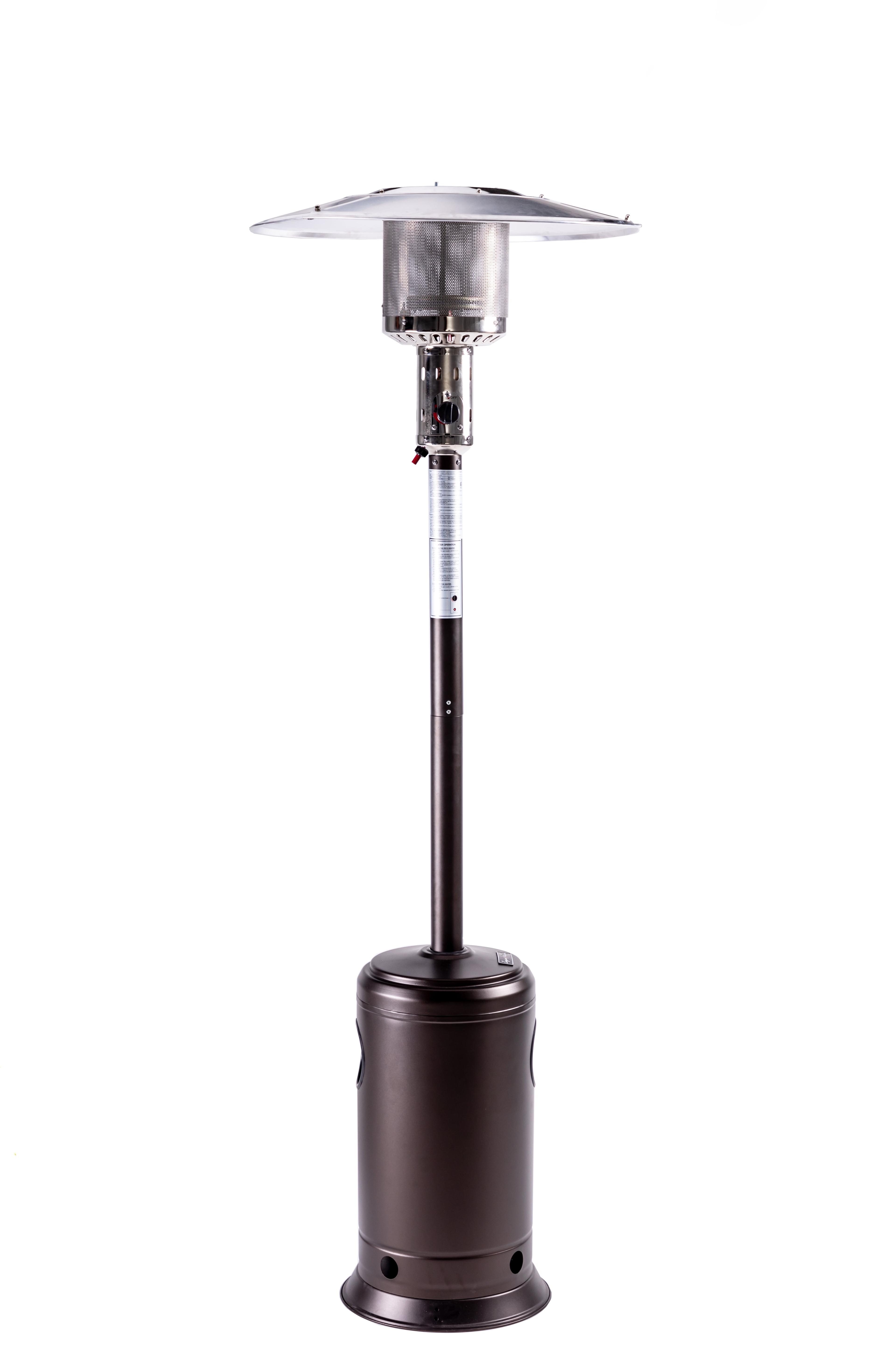 Mocha Powder Coated Propane Patio Heater with Safety Shutoff