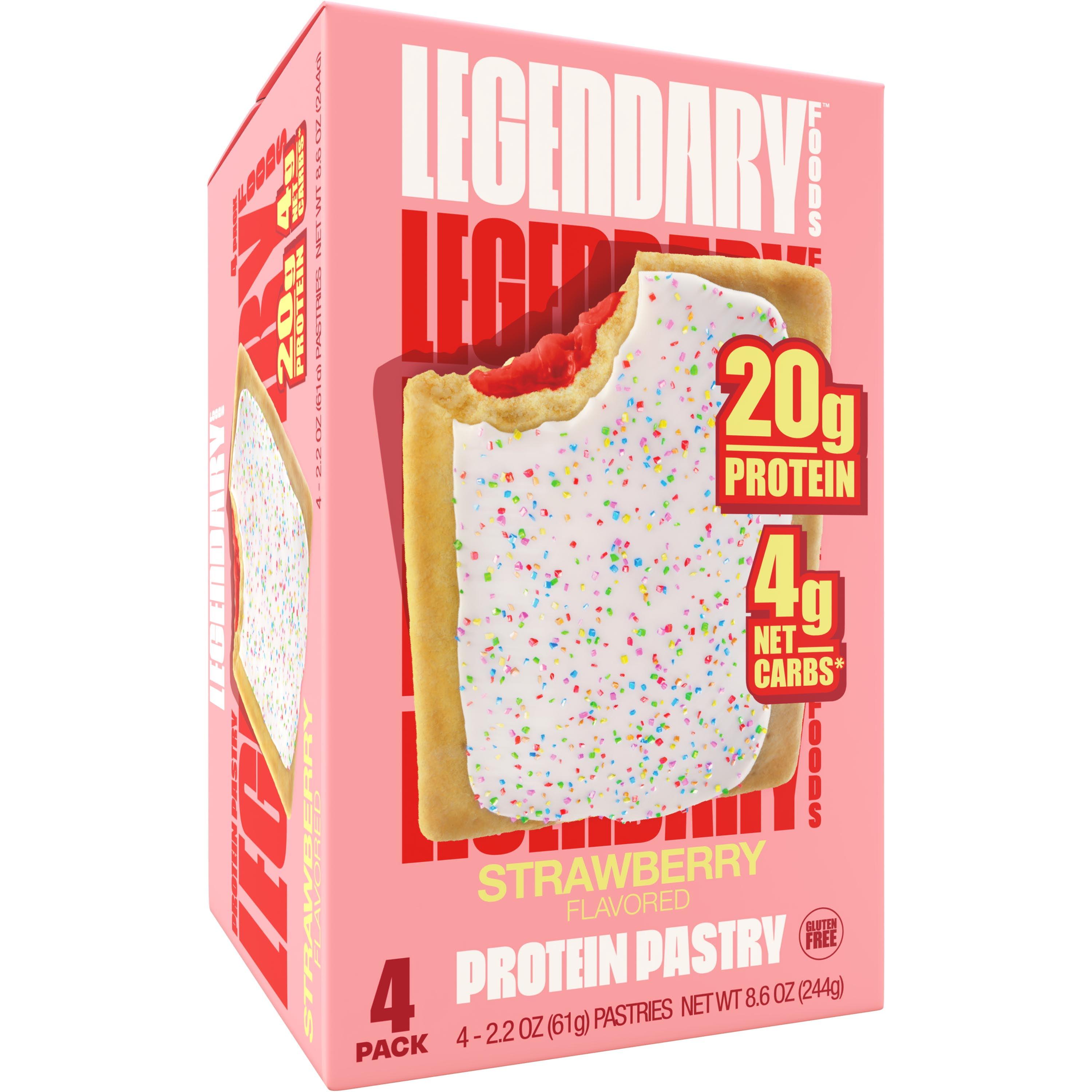 Legendary Foods Protein Pastry - Strawberry 4 Pack | Protein Snack | Keto Friendly | Gluten-Free