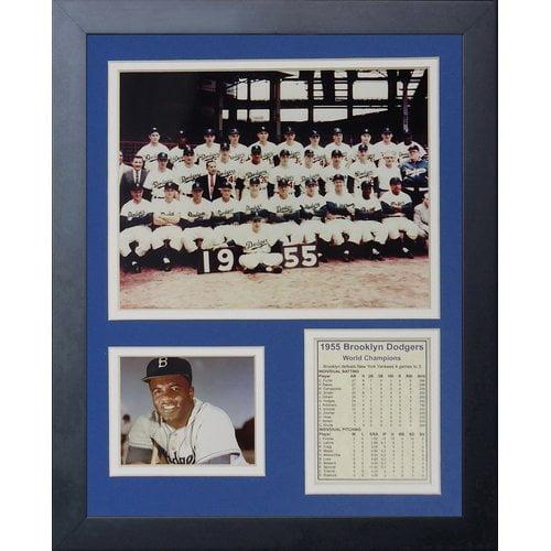 1955 Brooklyn Dodgers Framed Sports Memorabilia Collage