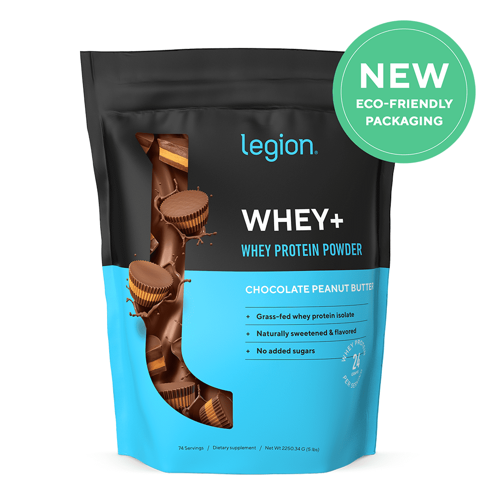 Legion Whey+ Whey Isolate Protein Powder, Chocolate Peanut Butter, 74 Servings