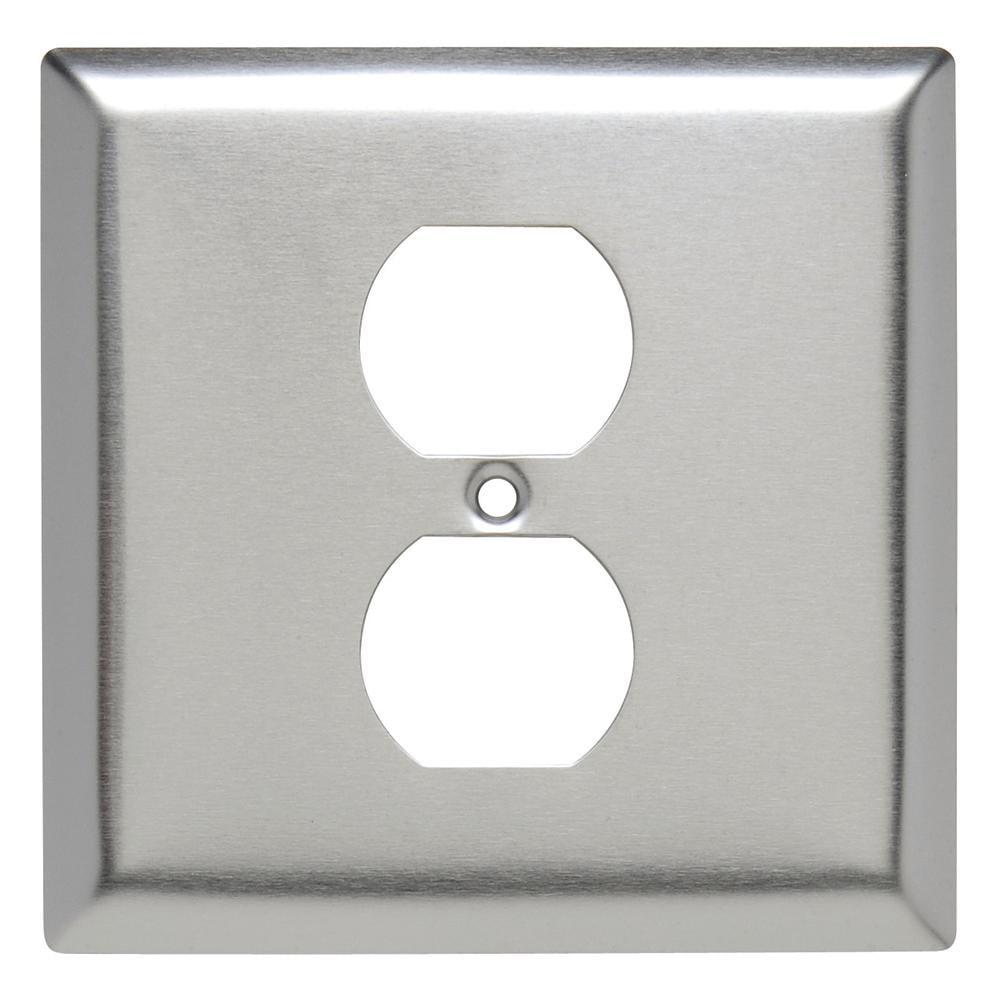 Stainless Steel 2-Gang Duplex Receptacle Wall Plate