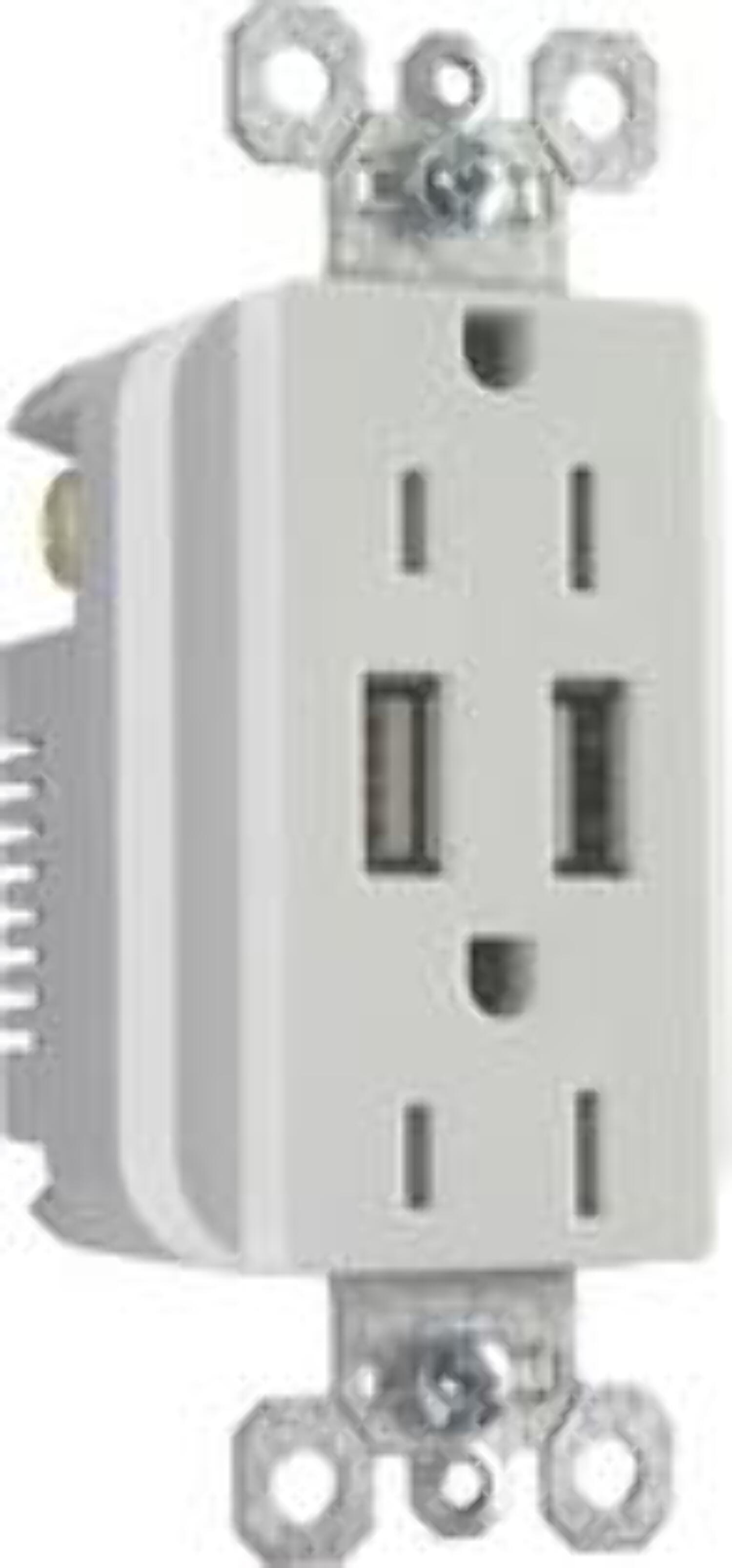 Radiant 15 Amp 125-Volt Duplex Outlet with 3.1 Amp USB, White