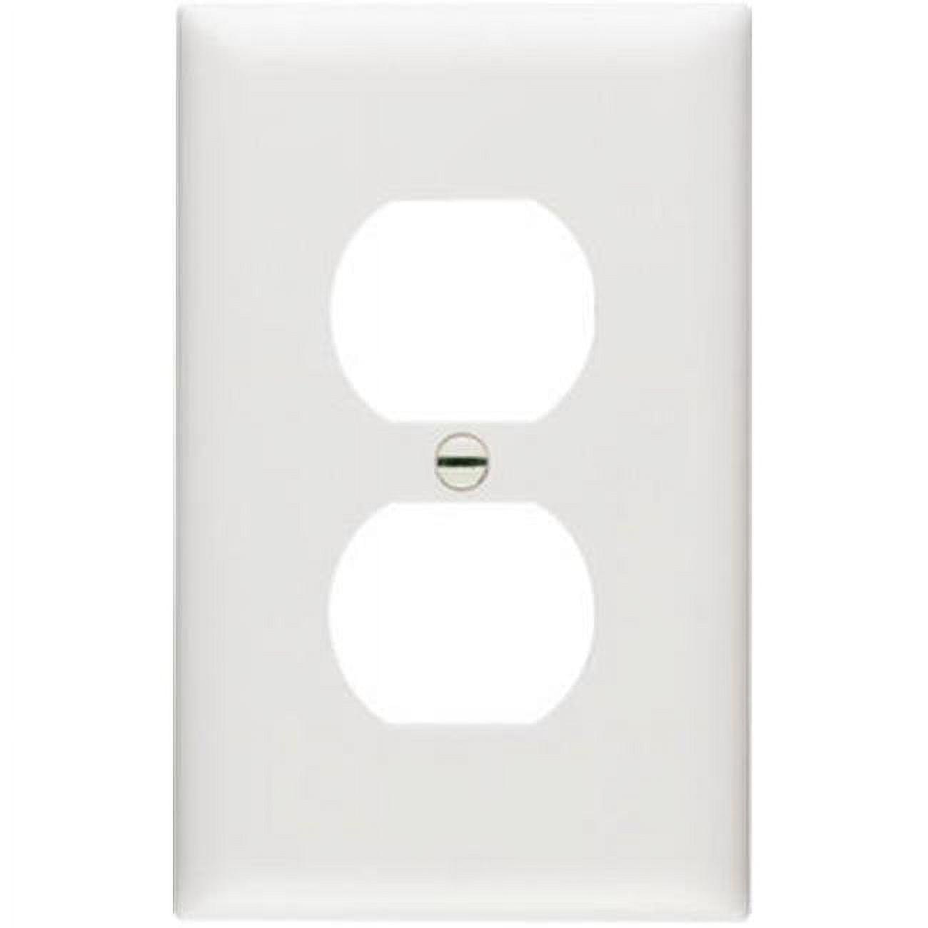 White Thermoplastic Single Gang Duplex Wall Plate