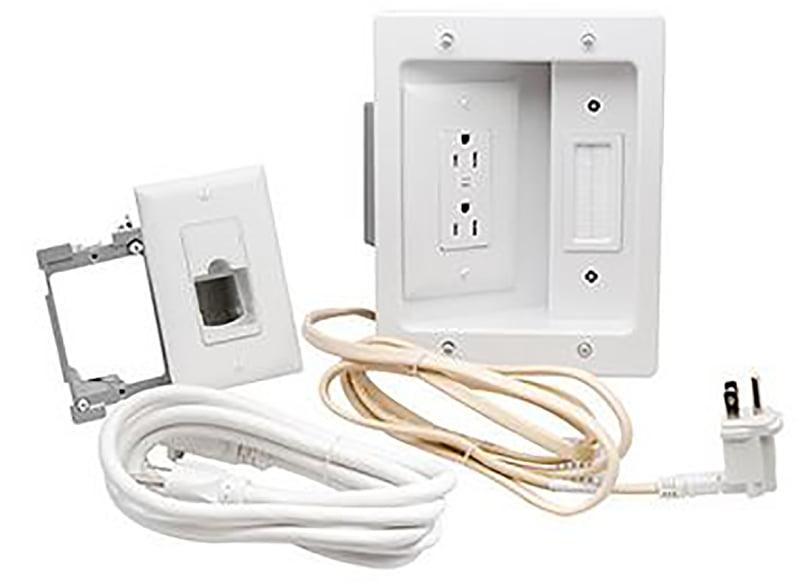 Legrand On-Q In-Wall TV Power & Cable Management Kit, White CPT306WV1