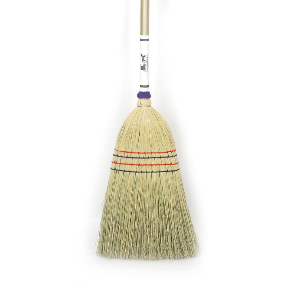 Stoltzfus Brooms & Carpets Amish-Made House Broom - Authentic Corn Straw Broom with Hardwood Handle, Natural, 55 inches