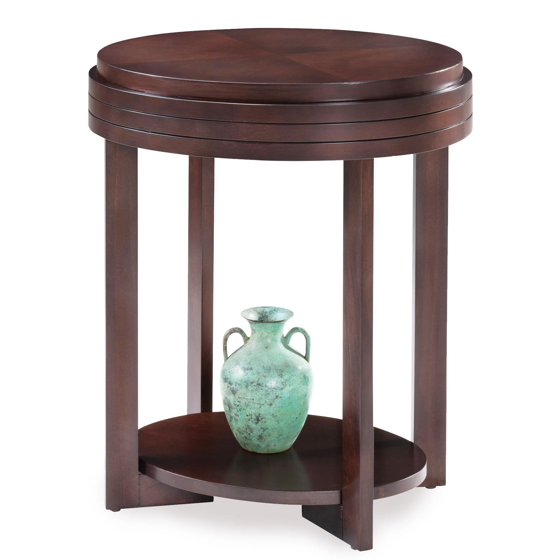 Leick Favorite Finds Oval Wood End Table in Chocolate Cherry