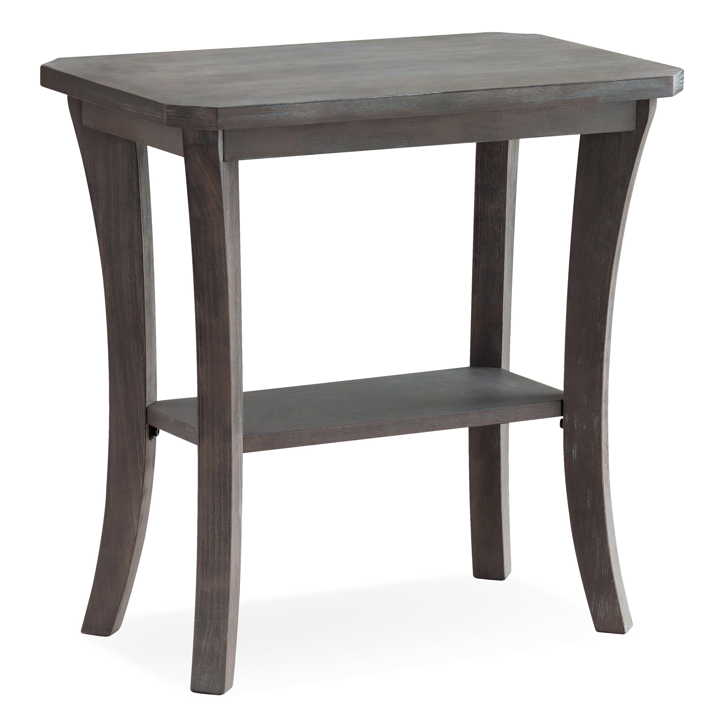 Rustic Gray Solid Wood Space-Saving Narrow End Table