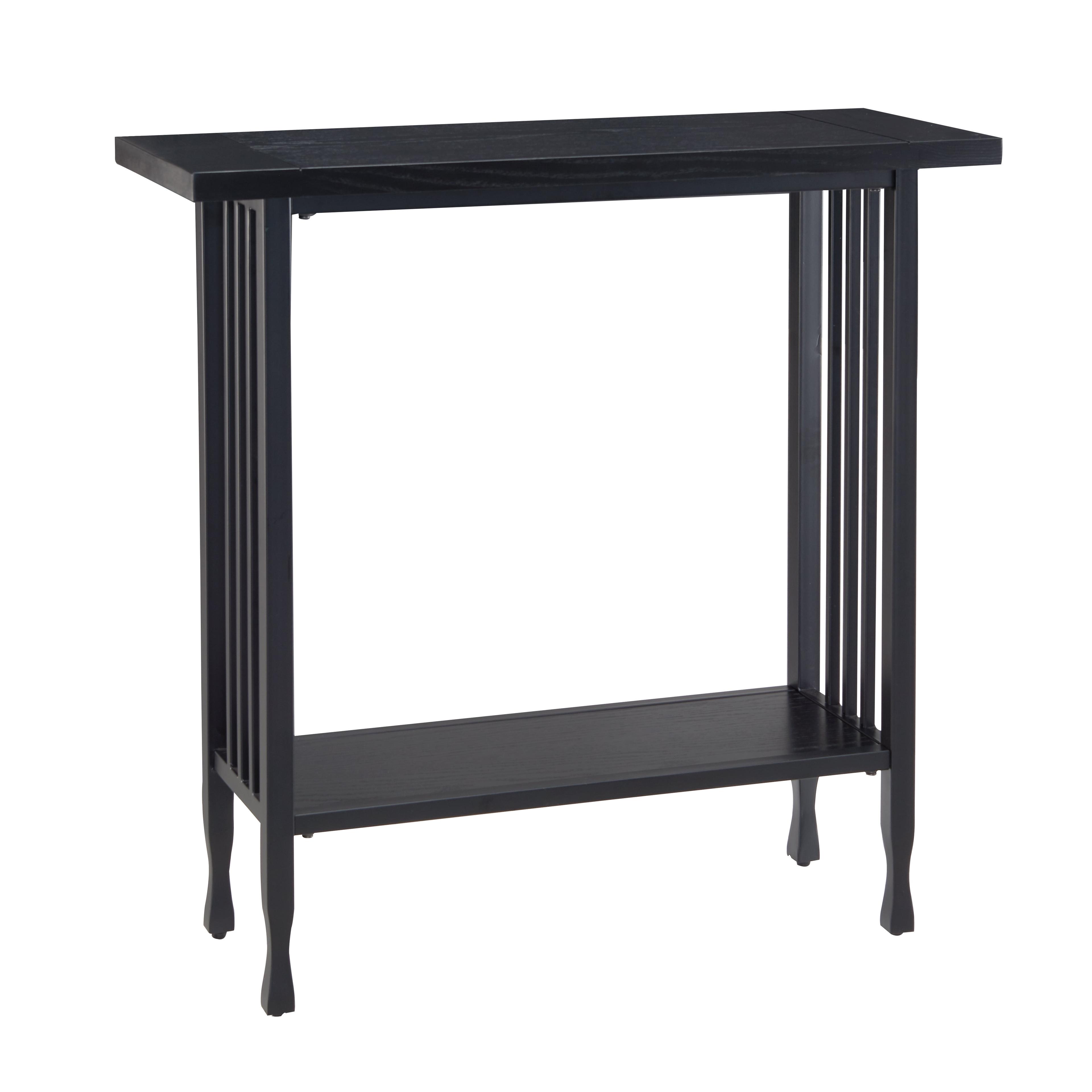 Leick Home 11232-BK Ironcraft Rustic Console Table, Black Wash