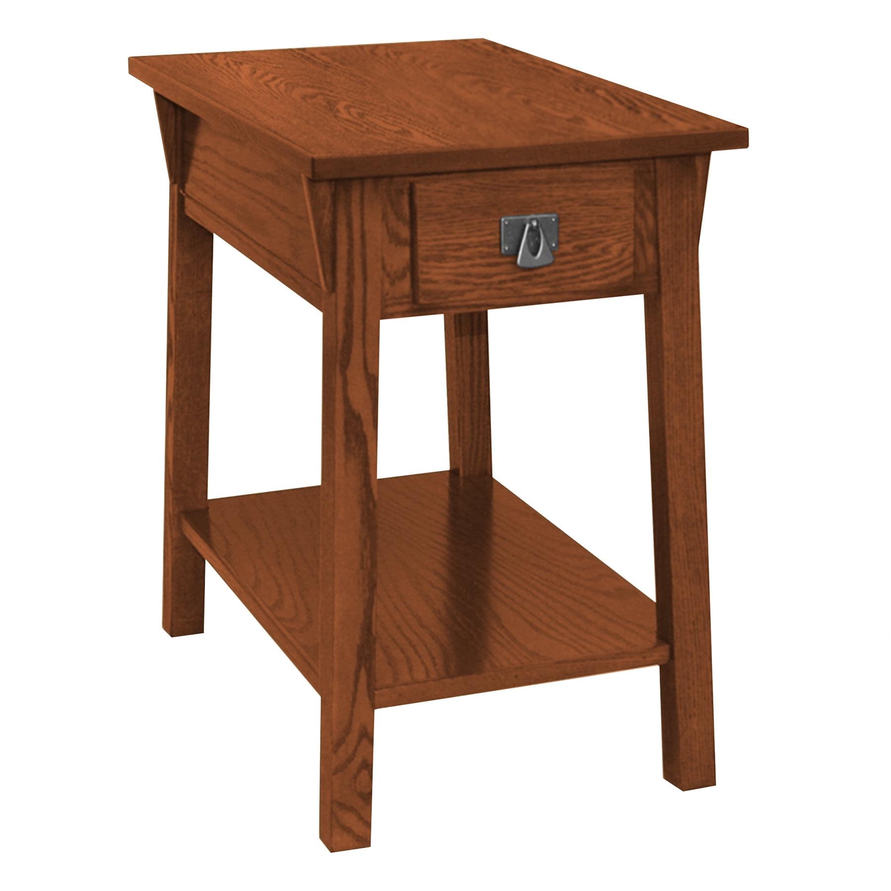 Favorite Finds Mission Chairside Table Russet Finish - Leick Home: Compact, Tiered, with Drawer & Shelf