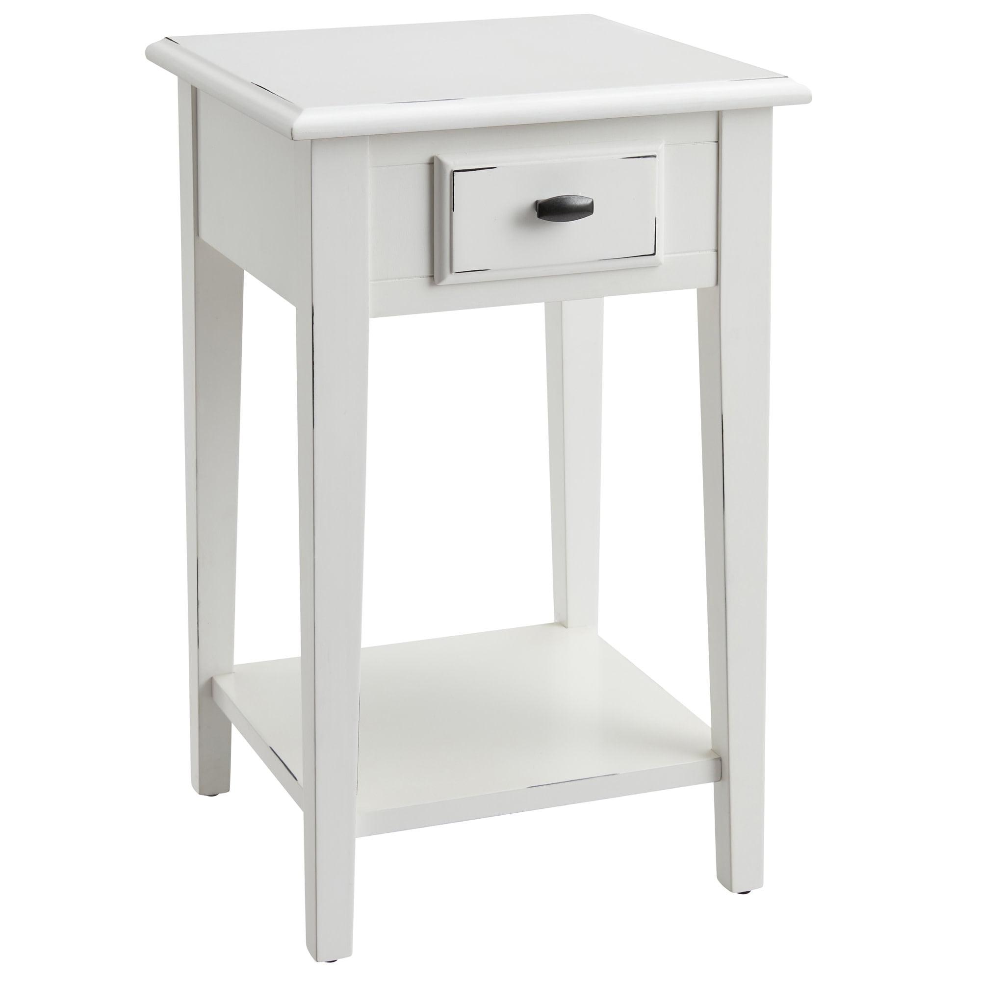 Leick Home Haven Ridge Square End Table in Farmhouse White