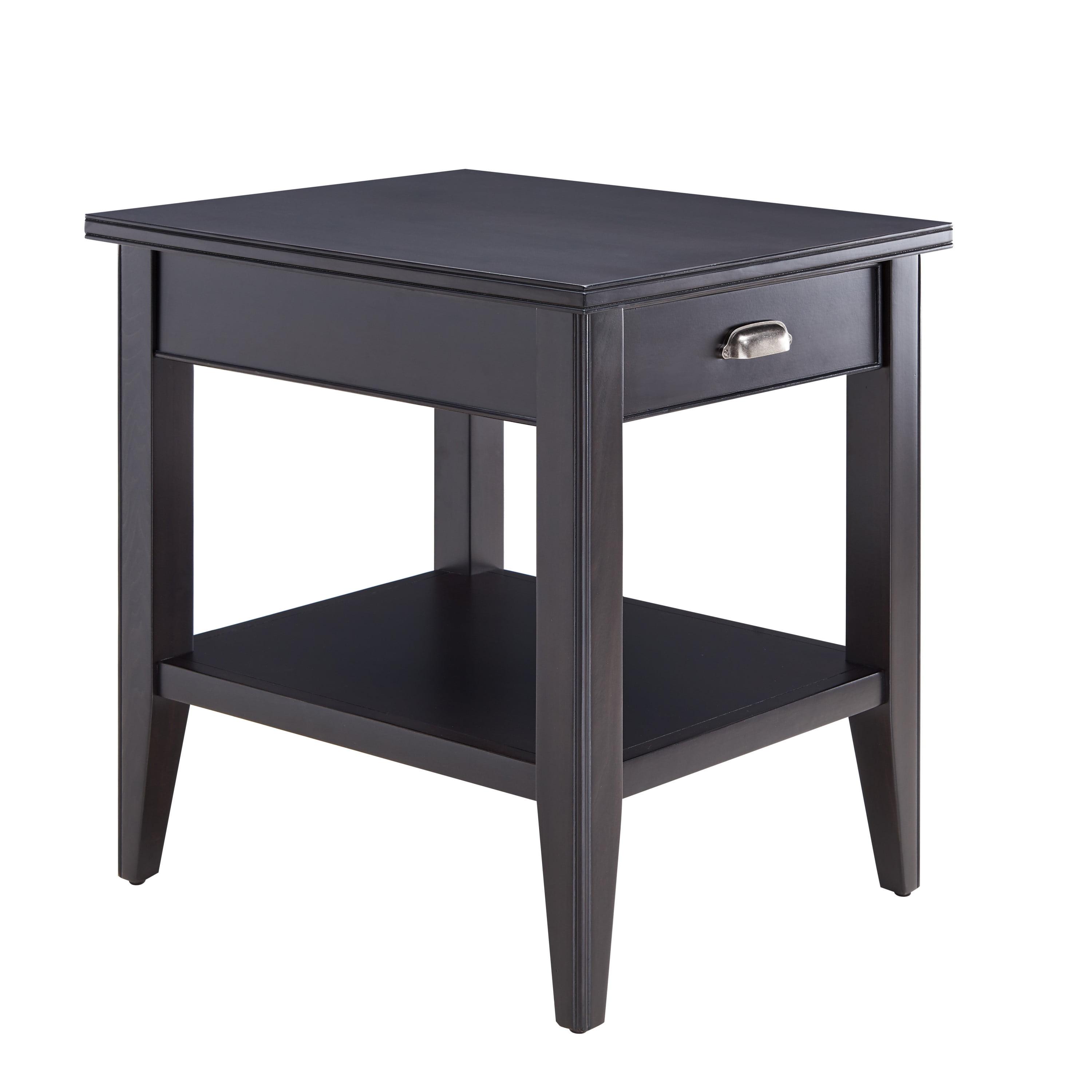 Leick Home Laurent End Table with Drawer in Black