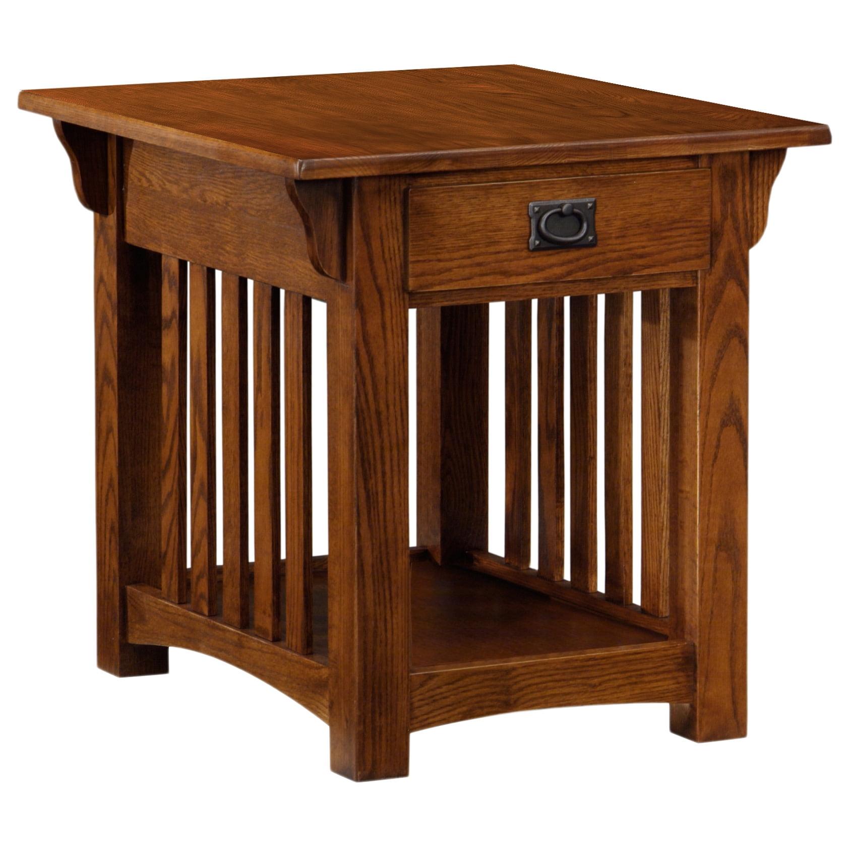 Leick Home Mission Impeccable End Table in Medium Oak