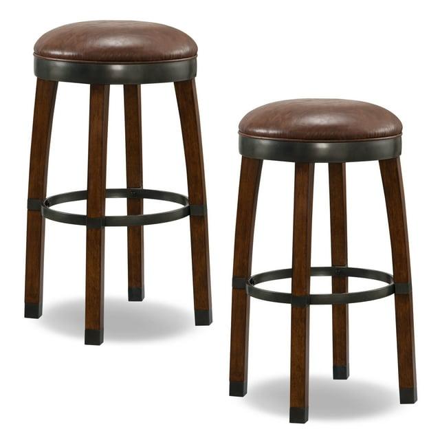 Leick Furniture Favorite Finds 30" Wood Bar Stool in Sienna/Brown (Set of 2)