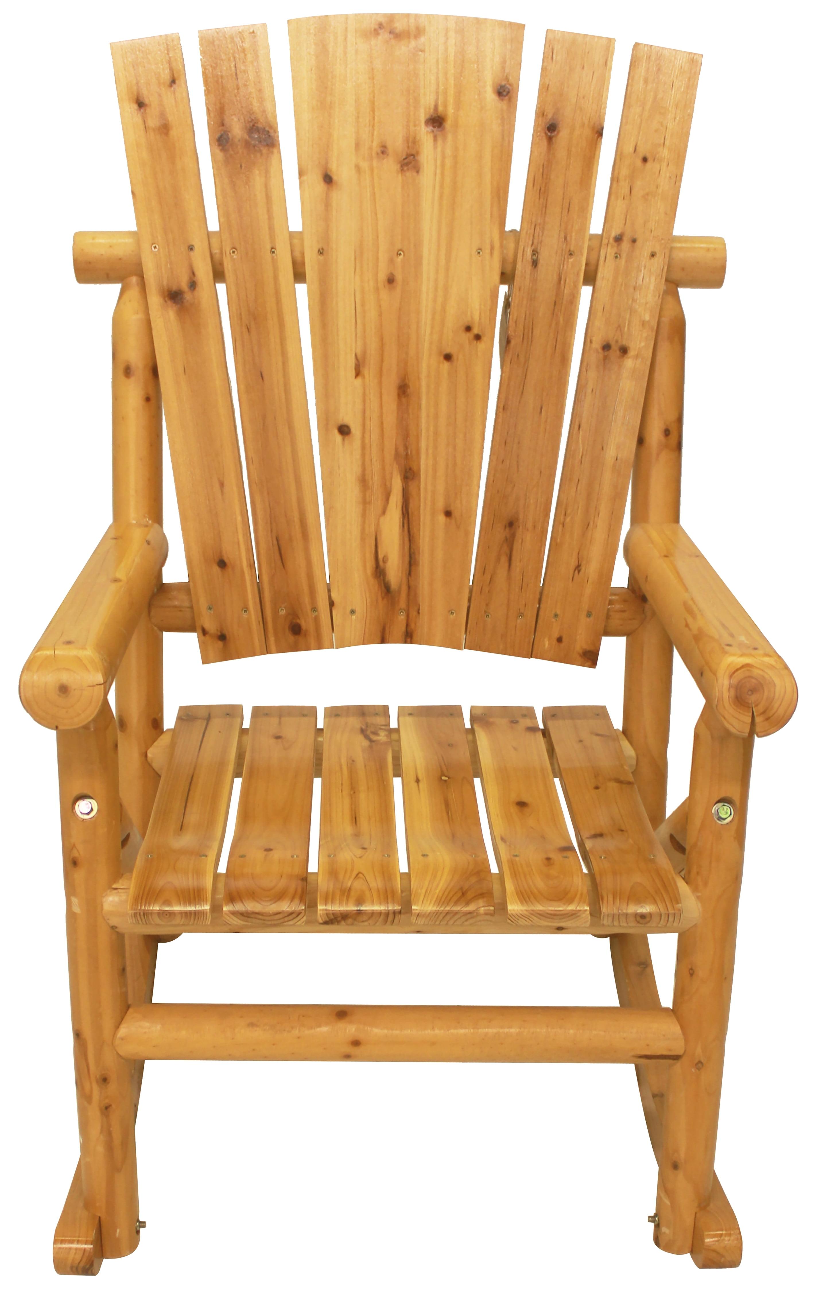 Aspen Natural Varnish Wood Rocking Chair with Rounded Armrests