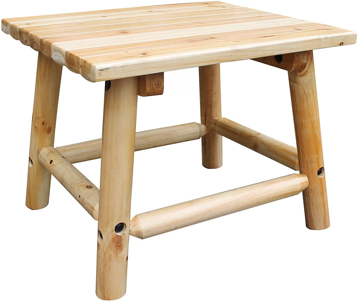 Aspen Natural Pine & Fir Hand-Crafted Outdoor End Table