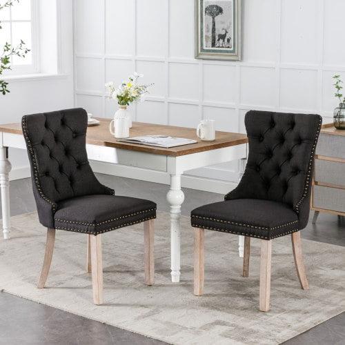 Leiln.z Vintage Velvet High-Back Dining Chairs 2-Piece Set Vintage Parson Chairs for Living Room, Dining Room