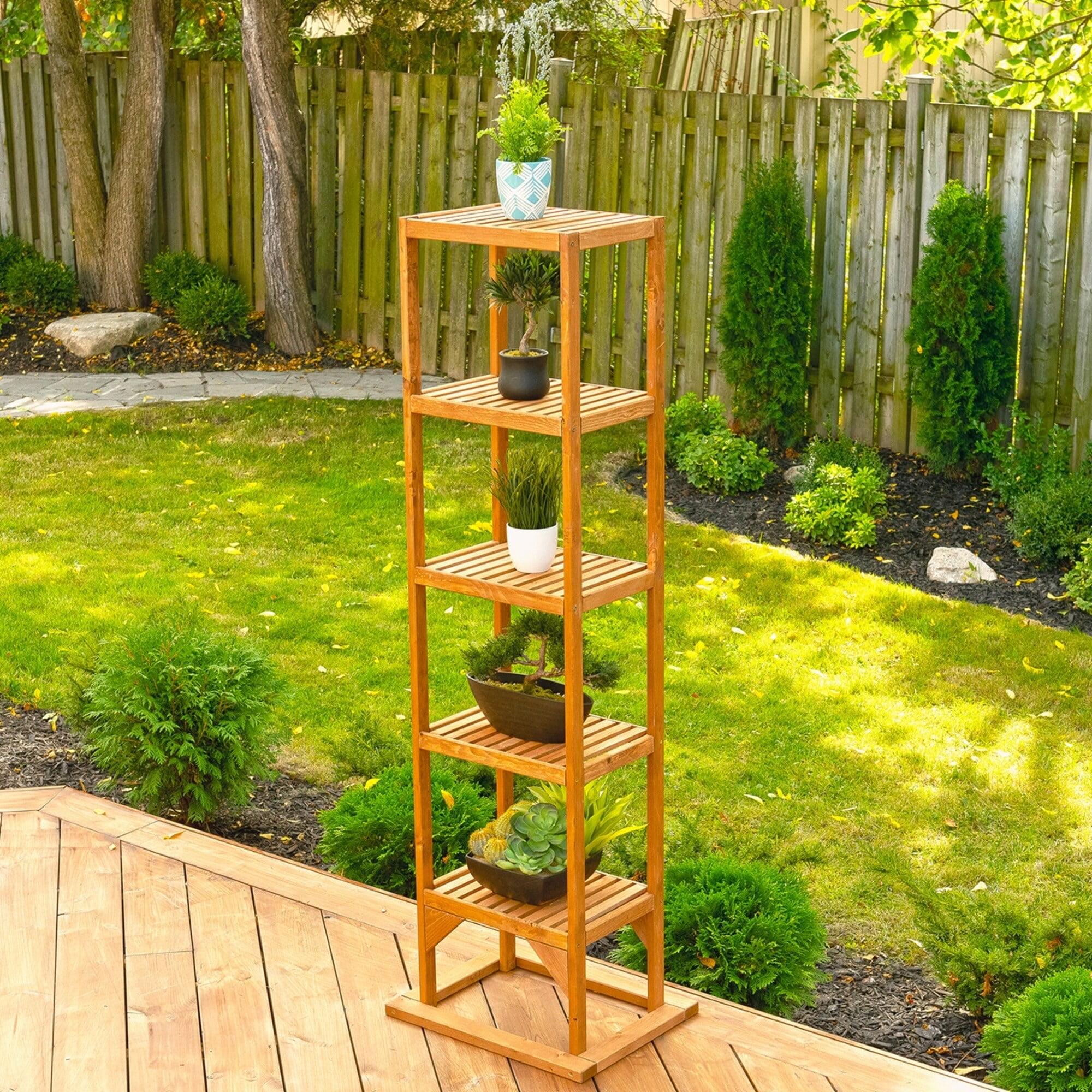 Wood Weather Resistant Plant Stand