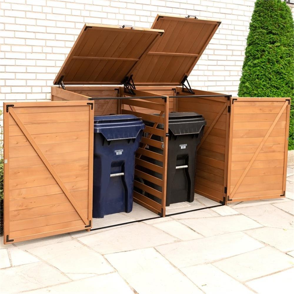 Leisure Season 5 Ft. W x 3 Ft. D Solid Wood Lean to Garbage Shed