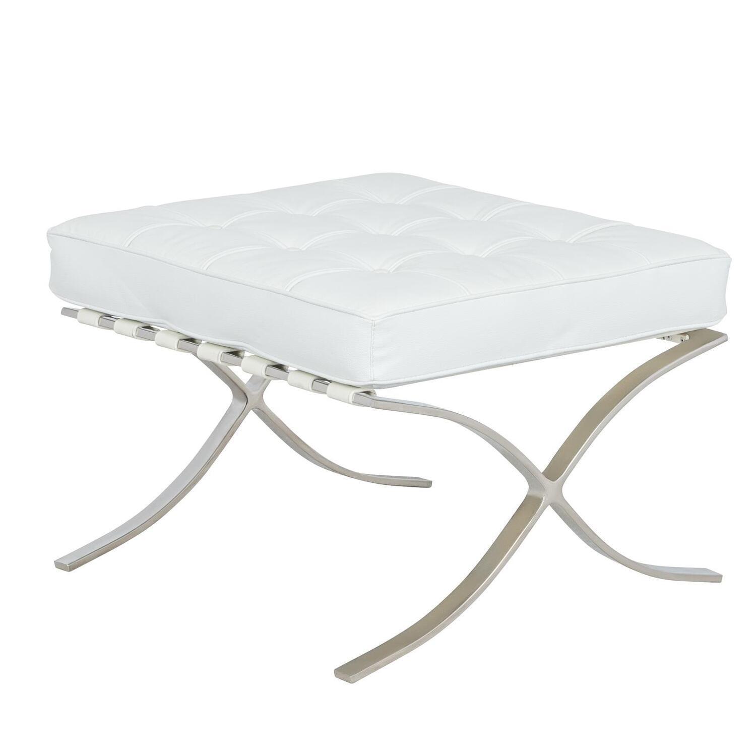 LeisureMod Bellefonte Style Modern Pavilion Ottoman-Color:White