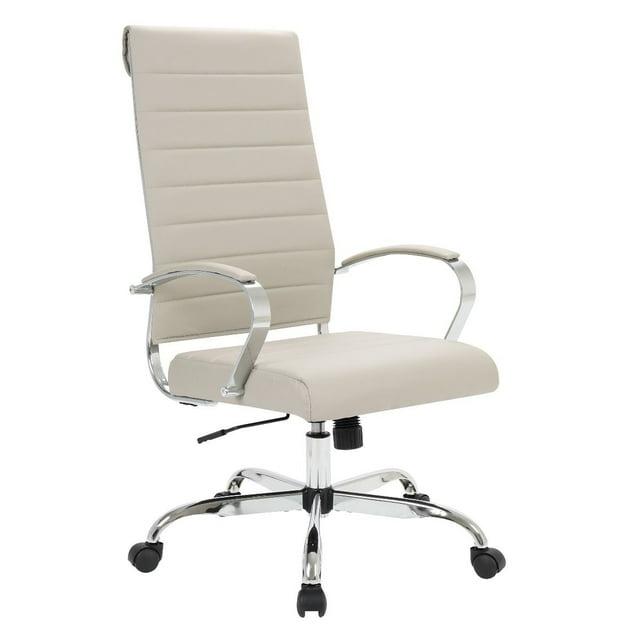 LeisureMod Benmar Modern High Back Leather Office Chair with Adjustable Height, Swivel Base, Ergonomic Design for Home Office, Study, or Workspace