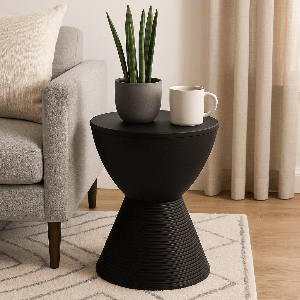 LeisureMod Boyd Modern Round Plastic Side Table