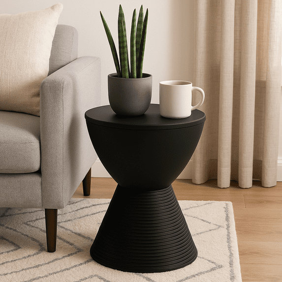 LeisureMod Boyd Modern Round Plastic Side Table