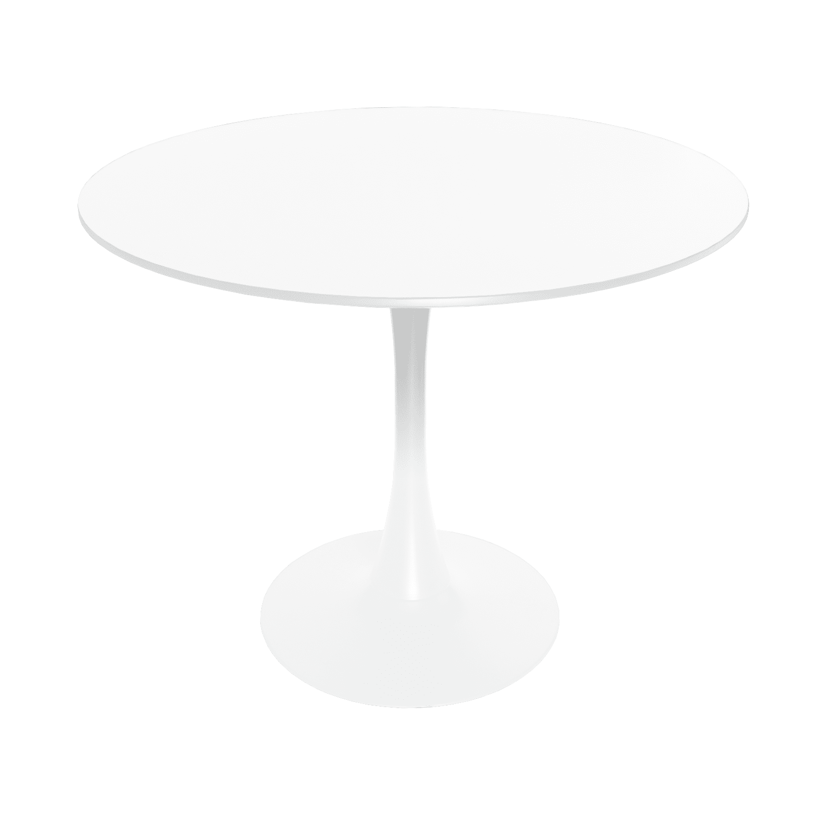 LeisureMod Bristol Mid-Century Modern Round Table with Wood Top and Iron Pedestal Base with Gloss Finish for Kitchen and Dining Room